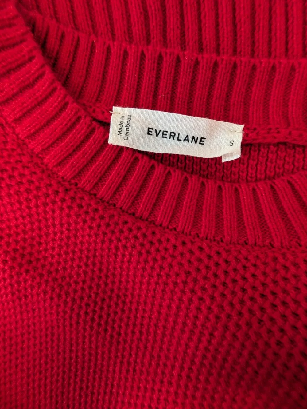 Everlane ♥️ Swifty Red Cotton Crewneck Sweater - Picture 5 of 11
